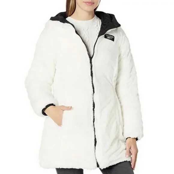 NEW Reebok Women's Reversible Puffer Anorak Sherpa Lined Jacket XL - Picture 6 of 12